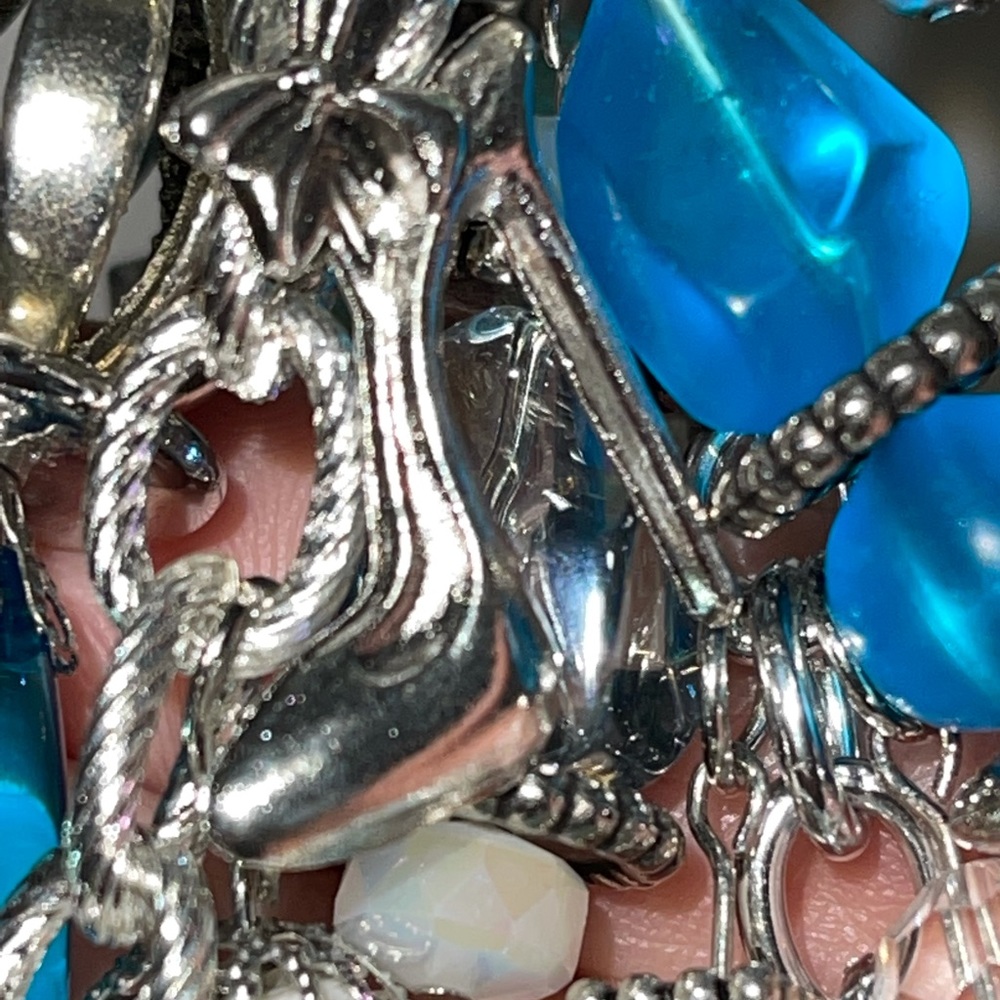 Original Handbag Charm 🦋 Butterflies Aqua Silver Backpack Jewelry Bag Bling - Picture 13 of 15